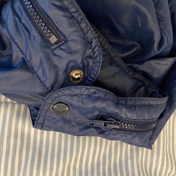 Vintage Sears Braggin Dragon Logo Navy Blue Nylon Grandpa Jacket Full Zip Men XL - Picture 7 of 9